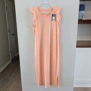 Universal Thread Dress Coral Orange Ruffle Tank Midi Sleeveless NWT Medium